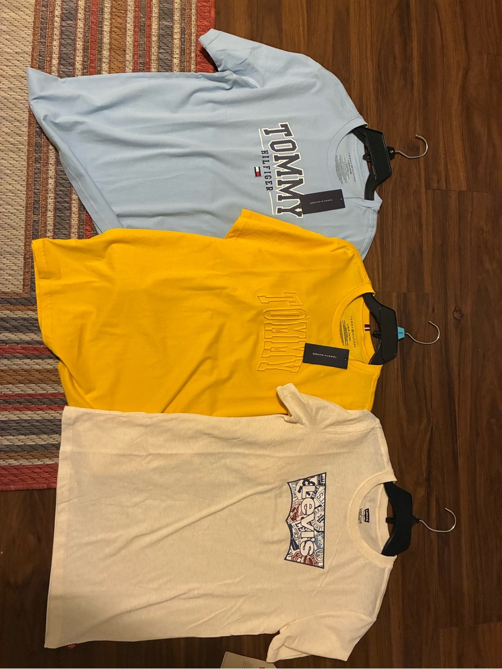 Tommy Hilfiger Light Blue, Yellow and Cream Crewneck Tee Trio